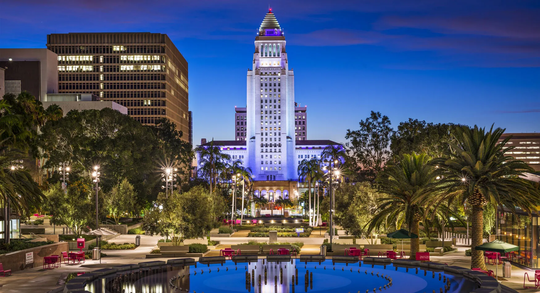 Los Angeles at twilight.