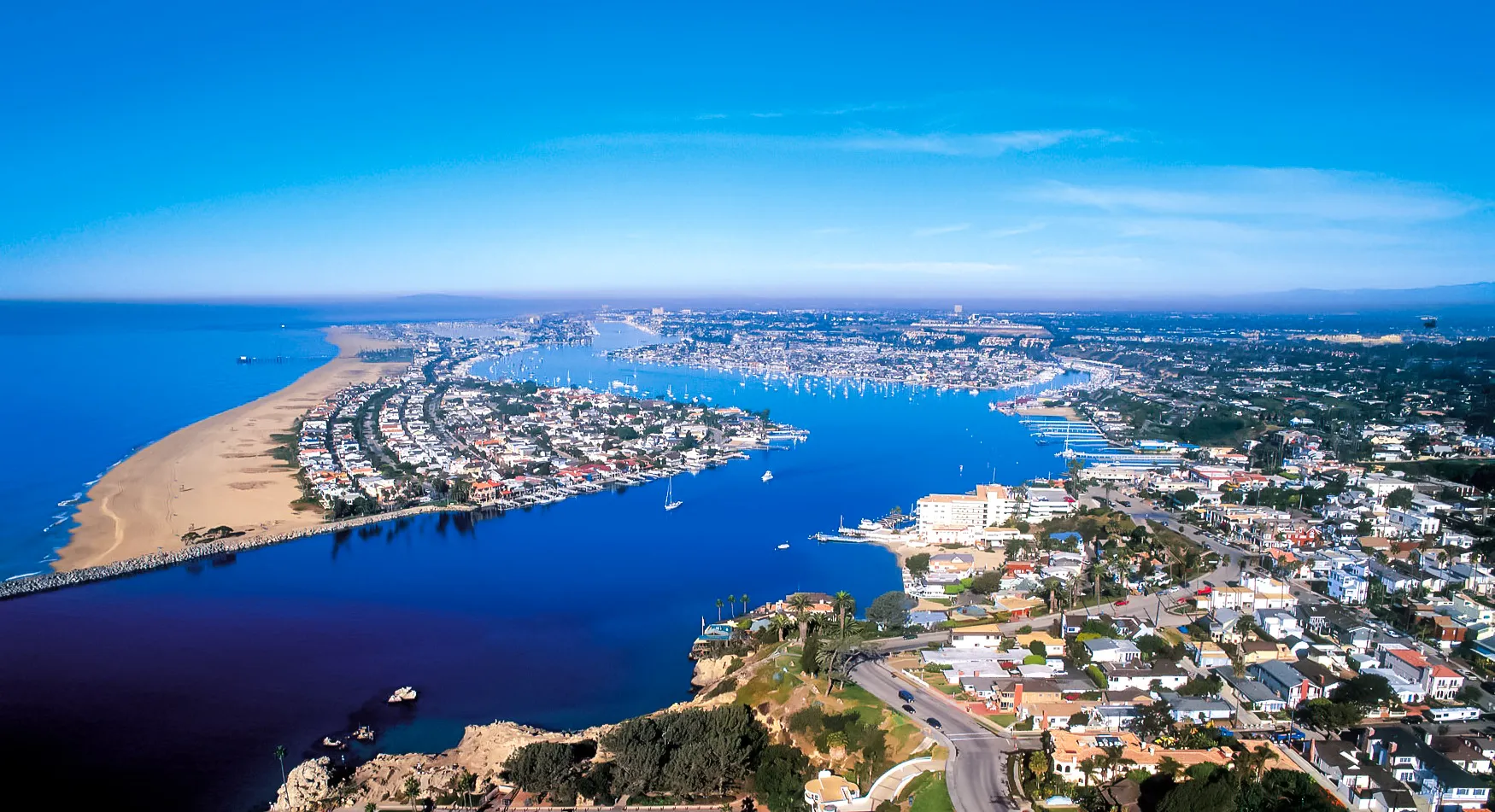 Newport Harbor aerial view, where SilverOak Investments is headquartered.